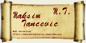 Maksim Tančević vizit kartica